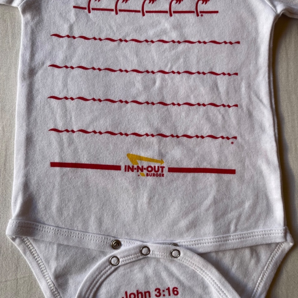 White and Red Baby Onesie - Picture 5 of 9